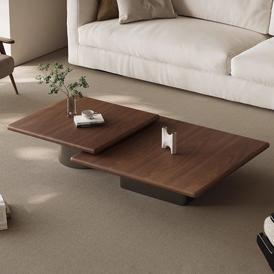 Walnut Wood Coffee Table Wood Top Square Coffee Table With Stainless Steel Base
