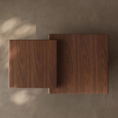 Walnut Wood Coffee Table Wood Top Square Coffee Table With Stainless Steel Base