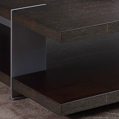 Oak Wood Coffee Table Square Coffee Table With Stainless Steel Legs
