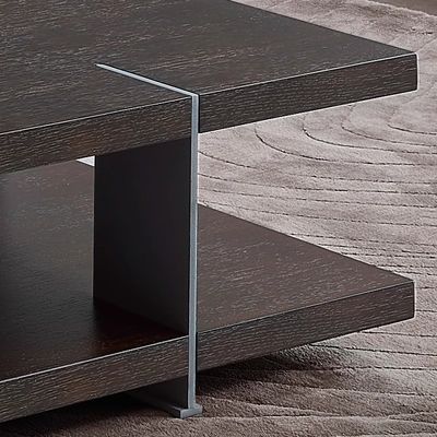 Oak Wood Coffee Table Square Coffee Table With Stainless Steel Legs