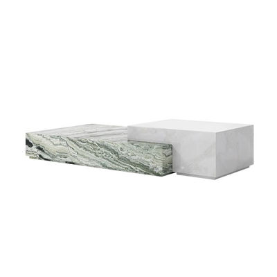 Customized Antique Natural Marble Top Rectangle Coffee Table For Home