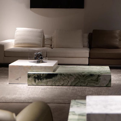 Customized Antique Natural Marble Top Rectangle Coffee Table For Home