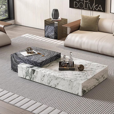 Customized Antique Natural Marble Top Rectangle Coffee Table For Home