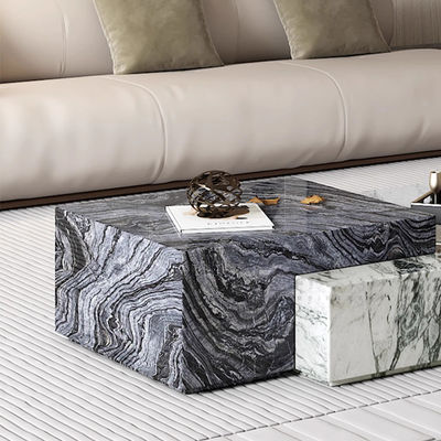 Customized Antique Natural Marble Top Rectangle Coffee Table For Home