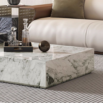 Customized Antique Natural Marble Top Rectangle Coffee Table For Home