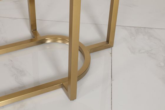 Modern Marble Iron Hotel Coffee Mugs with Brushed Gold Base and Customizable Top