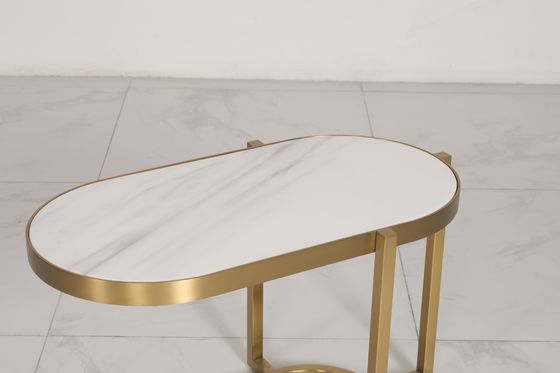 Modern Marble Iron Hotel Coffee Mugs with Brushed Gold Base and Customizable Top