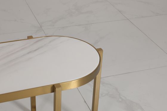 Modern Marble Iron Hotel Coffee Mugs with Brushed Gold Base and Customizable Top