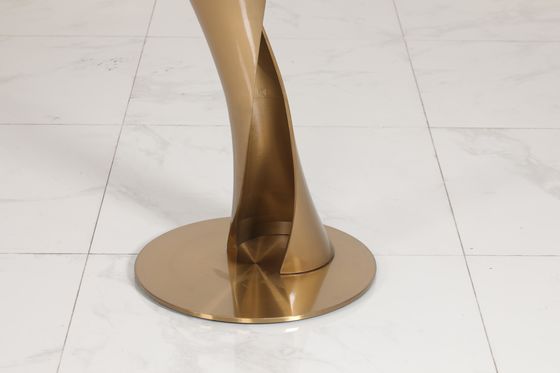 Natural Marble Top Coffee Table with Customizable Stainless Steel Legs