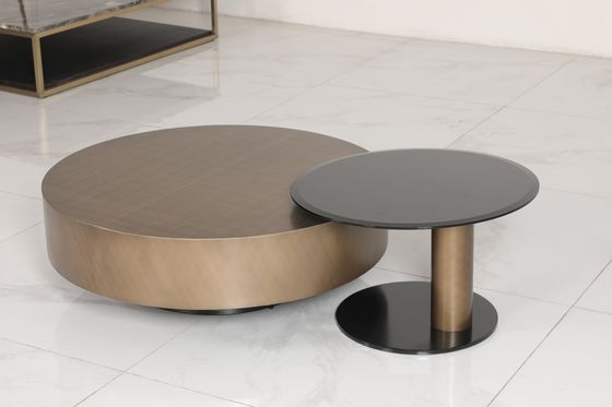 Modern Coffee Table Luxurious Assembled Glass And Metal Furniture for Home Decor