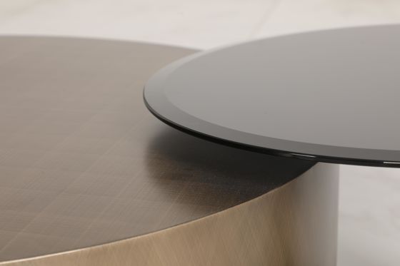 Modern Coffee Table Luxurious Assembled Glass And Metal Furniture for Home Decor
