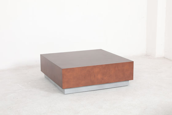 Wood Top Hotel Dining Table / Hot Pot Table with Brushed Gold Base