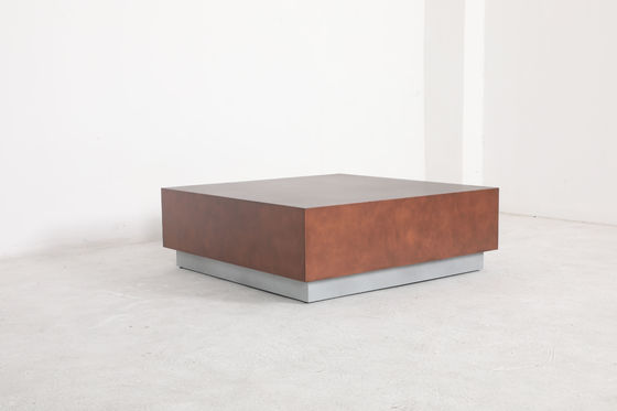 Wood Top Hotel Dining Table / Hot Pot Table with Brushed Gold Base