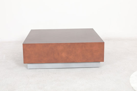 Wood Top Hotel Dining Table / Hot Pot Table with Brushed Gold Base