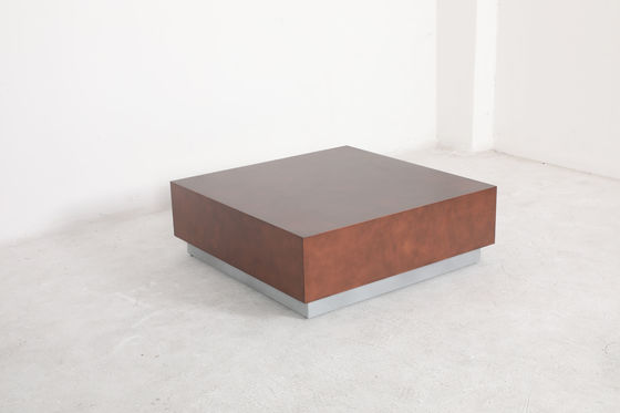 Wood Top Hotel Dining Table / Hot Pot Table with Brushed Gold Base