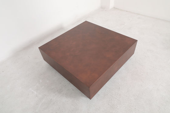 Wood Top Hotel Dining Table / Hot Pot Table with Brushed Gold Base