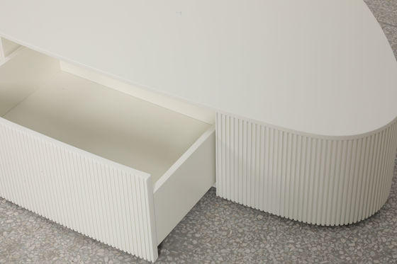 Luxurious Contemporary Coffee Table with Brushed Gold Legs and Matte Marble Top