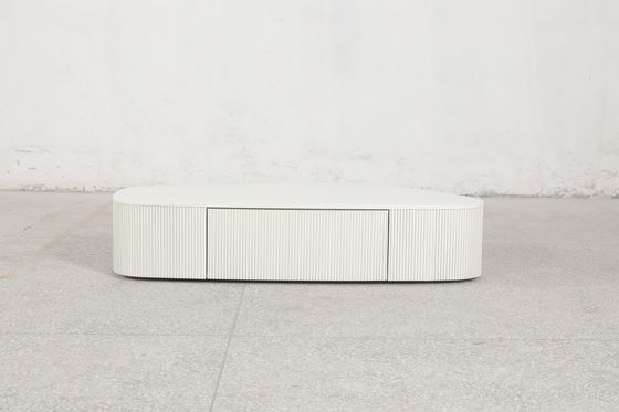Luxurious Contemporary Coffee Table with Brushed Gold Legs and Matte Marble Top