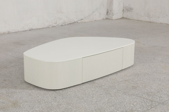 Luxurious Contemporary Coffee Table with Brushed Gold Legs and Matte Marble Top