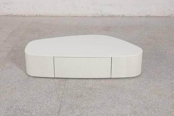 Luxurious Contemporary Coffee Table with Brushed Gold Legs and Matte Marble Top