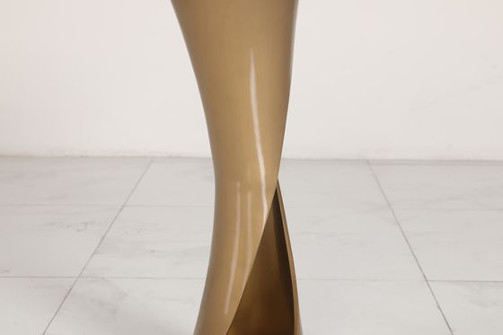 Natural Marble Top End Table With Stainless Steel Base In Minimalism Style