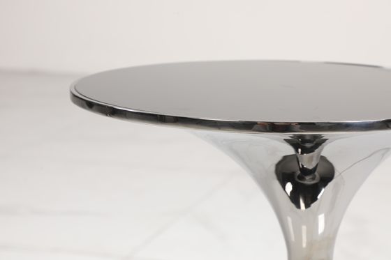 Stainless Steel Coffee End Table Black Glass Top With Mirror Finish Customized Design