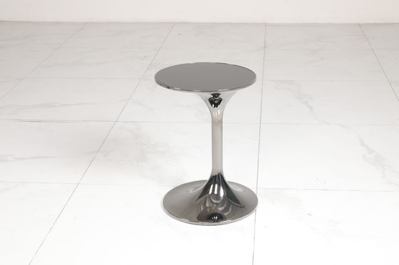 Stainless Steel Coffee End Table Black Glass Top With Mirror Finish Customized Design