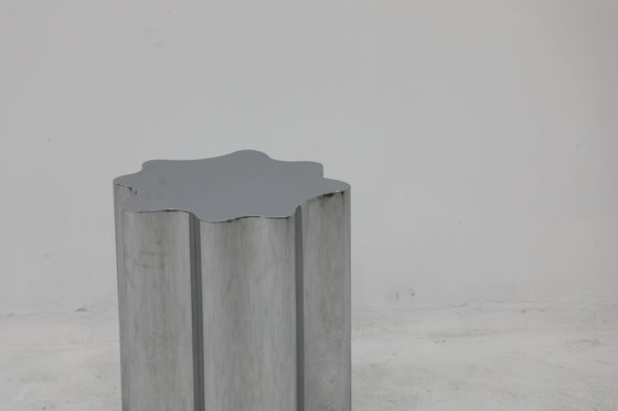 End Table Metal Stainless Steel With Shiny Finish