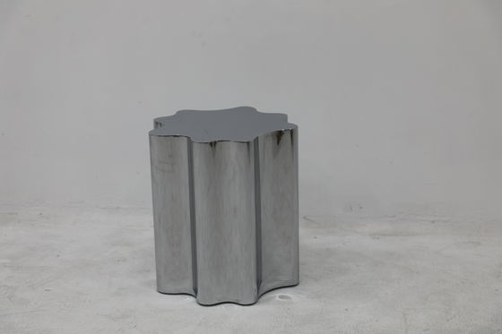 End Table Metal Stainless Steel With Shiny Finish