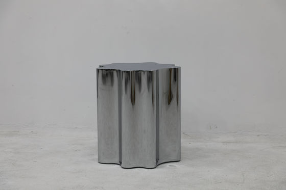 End Table Metal Stainless Steel With Shiny Finish