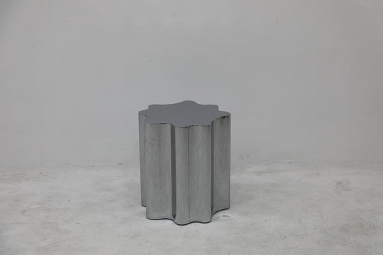 End Table Metal Stainless Steel With Shiny Finish