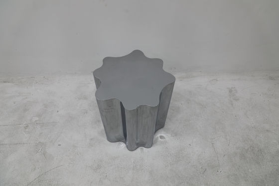 End Table Metal Stainless Steel With Shiny Finish