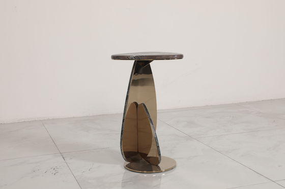 Customized Stainless Steel Marble Coffee End Table With Assembly Required And Modern Minimalism Style