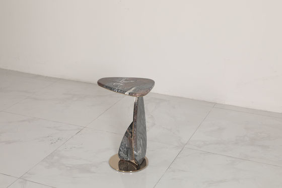 Customized Stainless Steel Marble Coffee End Table With Assembly Required And Modern Minimalism Style
