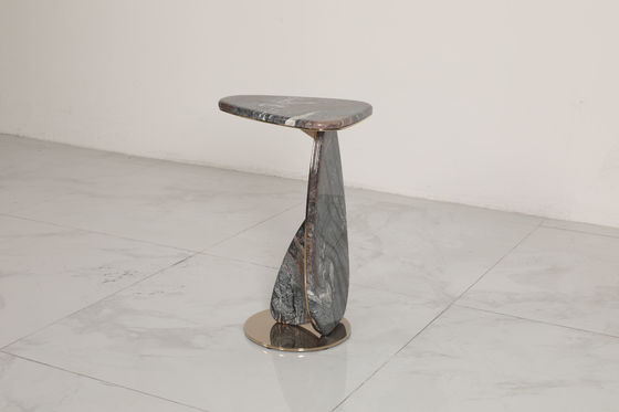 Customized Stainless Steel Marble Coffee End Table With Assembly Required And Modern Minimalism Style