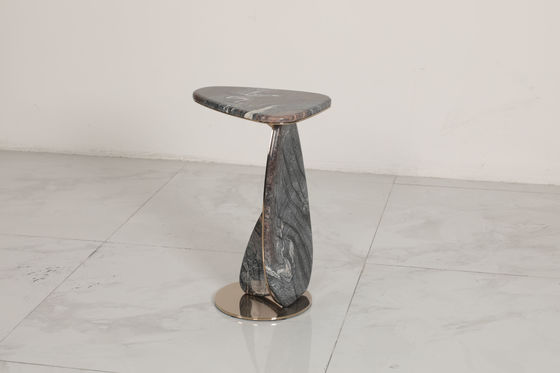 Customized Stainless Steel Marble Coffee End Table With Assembly Required And Modern Minimalism Style