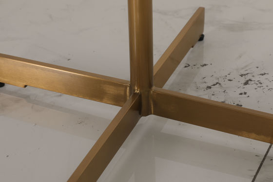 Bronze Finished Stainless Steel End Table With Modern Minimalist Design