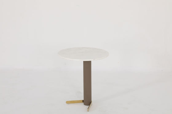 Modern/Minimalist Style End Table With Natural Marble Top