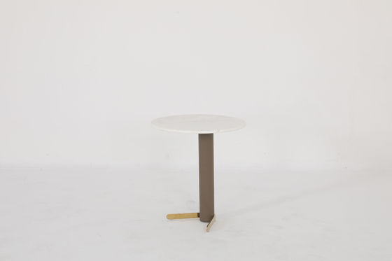 Modern/Minimalist Style End Table With Natural Marble Top