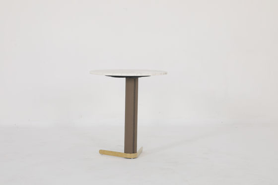 Modern/Minimalist Style End Table With Natural Marble Top