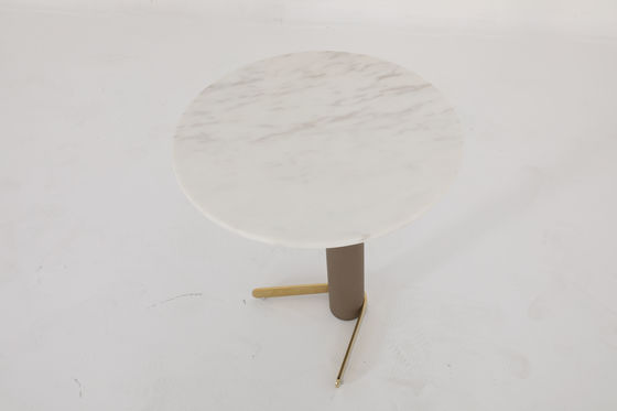 Modern/Minimalist Style End Table With Natural Marble Top