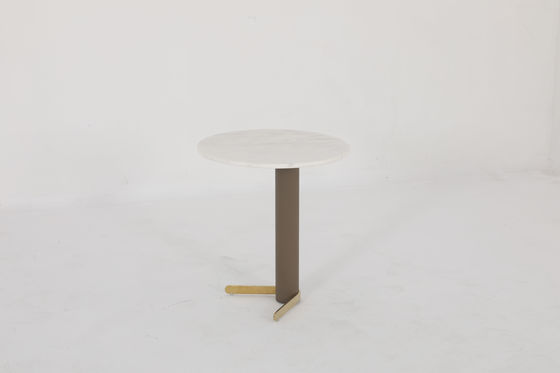 Modern/Minimalist Style End Table With Natural Marble Top