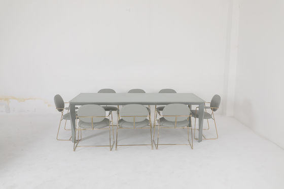 Ceramic Top Dining Room Tables With Customized Metal Steel Base