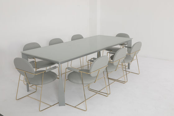 Ceramic Top Dining Room Tables With Customized Metal Steel Base