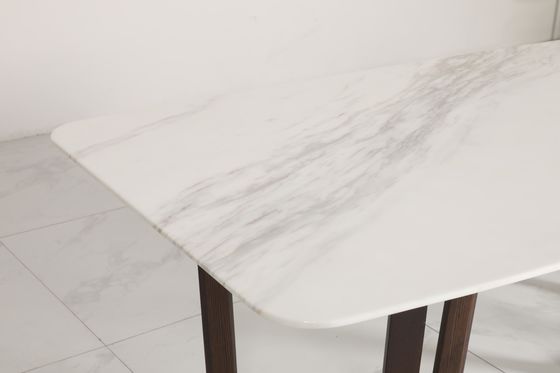 Modern Natural Marble Top Dining Table For Stylish And Customizable Dining
