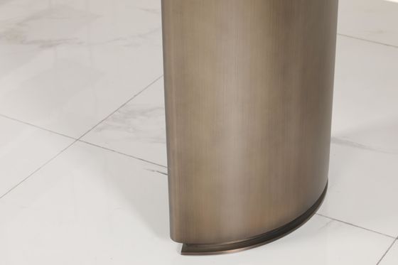 Contemporary Marble Dining Tables With Marble Top Stainless Steel Base Home Use