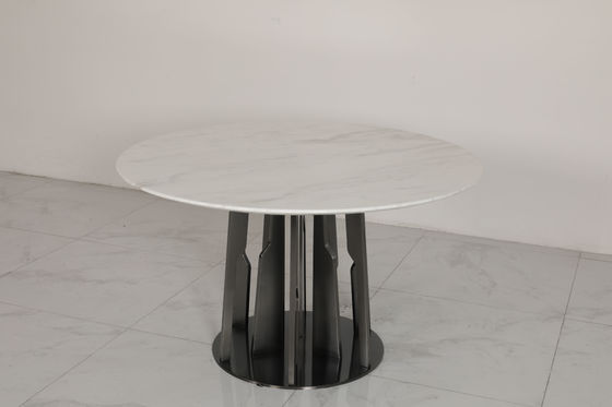 Stylish Industrial Marble Dining Tables With Customizable Stainless Steel Base