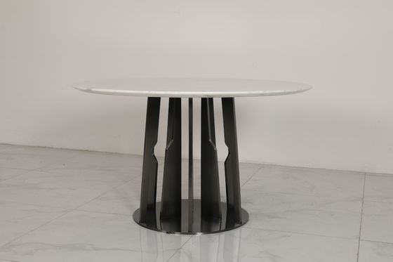 Stylish Industrial Marble Dining Tables With Customizable Stainless Steel Base