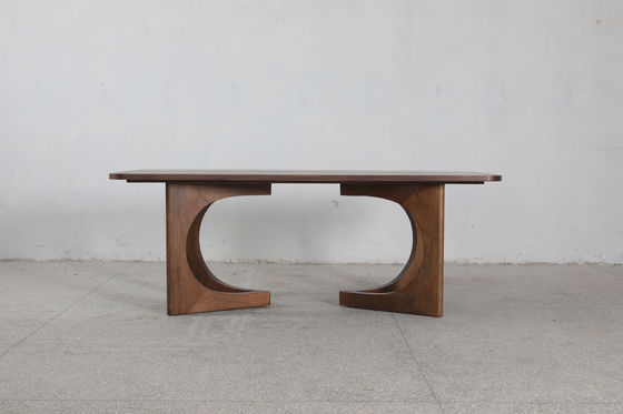 Modern Oak Wood Top Dining Table Customized Wood Finish Rectangle