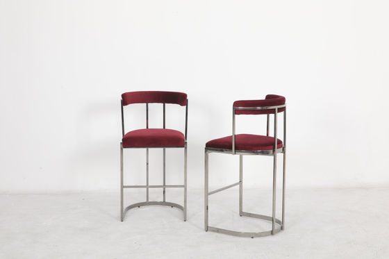 Indoor Fabric Bar Chair With Silver Or Bronze Stud Comfortable 1 Seater